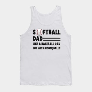 Softball Dad like A Baseball Dad but with Bigger Balls, Funny Softball Dad Father’s Day Tank Top